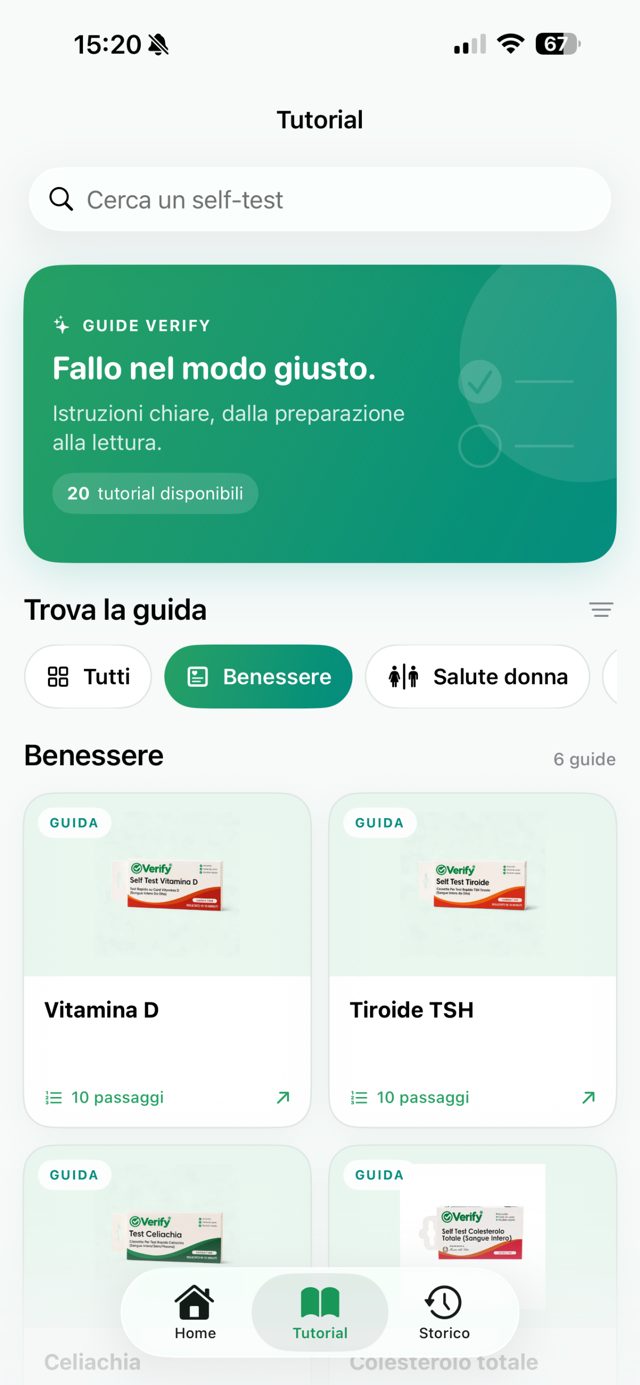 Catalogo dei tutorial per categoria